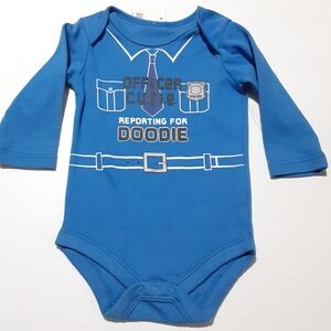 Garanimals Infant Baby Onsie Bodysuit 3-6M Officer Cutie Reporting for Doodie